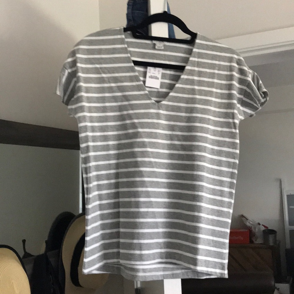 JCrew striped T-shirt with flutter sleeves